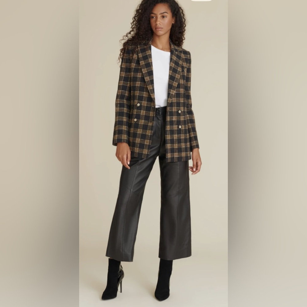 Veronica Beard Black and Brown Plaid Blazer
